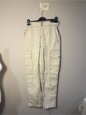 Bluenotes Cream Cargo Pants with Utility Pockets